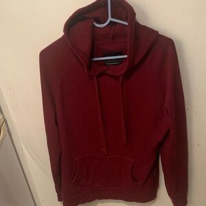 Gorgeous Textured Atmosphere Deep Burgundy Hoodie with Front Pocket SZ L